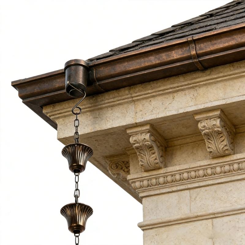 Retros Iron Cup Rain Chain Long Metal Water Drainage Gutters Rain Catchers For Garden Decoration