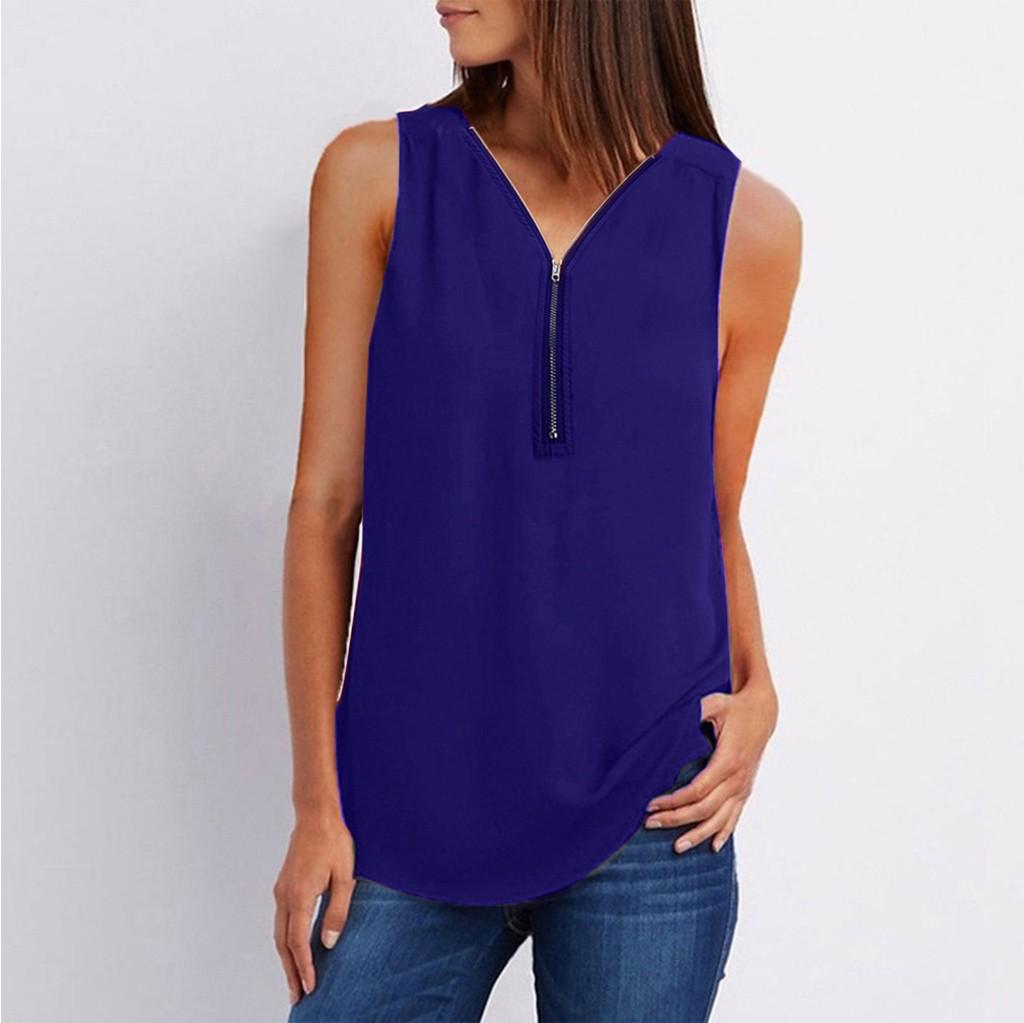 Womens Casual Vest Shirt Ladies V Neck Sleeveless Loose T-shirt Blouse Tee Top