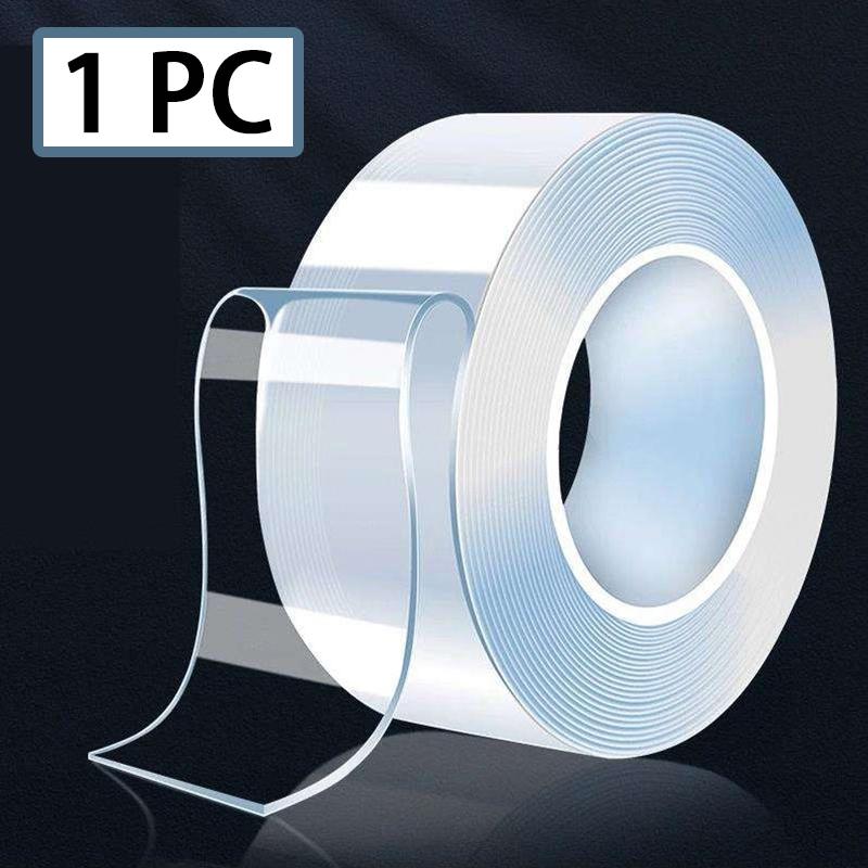 Transparent Nano Tape Double Sided Tape 1mm Thickness Reusable Waterproof Adhesive Tapes Anti Dirt Stickers for Wall and Corner