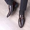 2025 direct sales extra large size spring and summer men's leather shoes business casual dress bright leather invisible inner height increas
