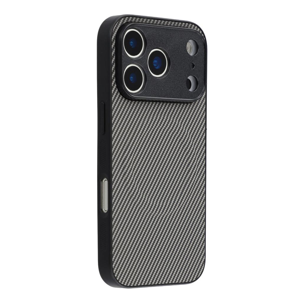 For iPhone 17 Pro Magnetic Case Carbon Fiber Texture TPU PC Phone Back Cover