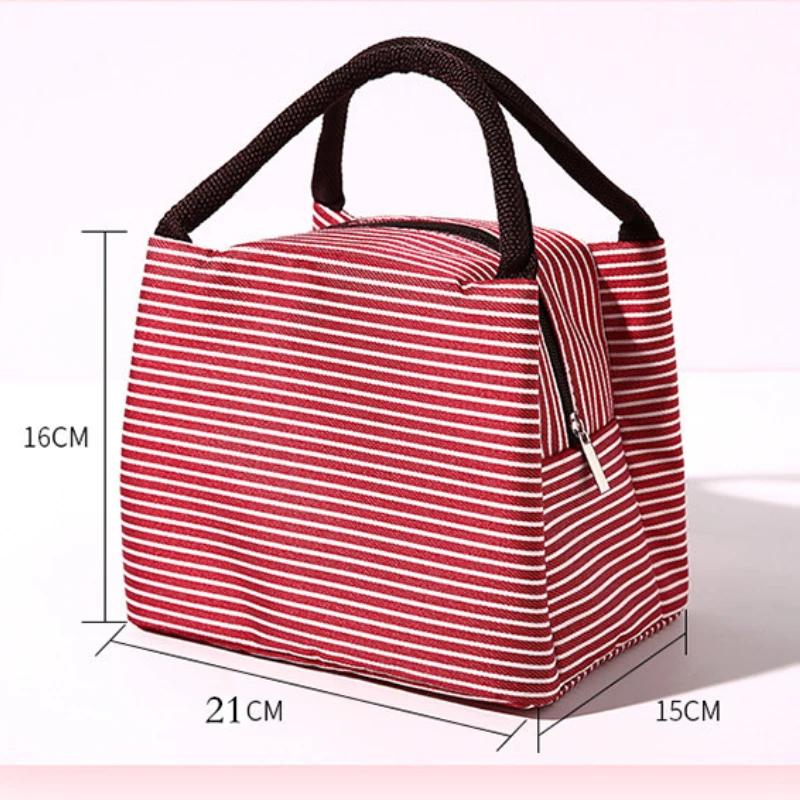 Sale Stripe Women's Kids Lunch Bag Waterproof Insulated Picnic Food Storage Container Thermal Handbag Cooler Bag