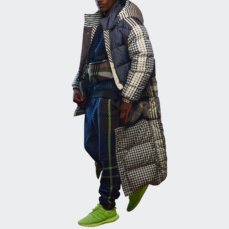 Adidas Originals X Ivy Park Puffer Three-In-One Detachable Hooded Down Plaid Jacket Men Outerwear White HH9523