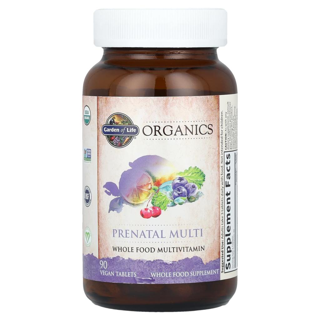 Garden of Life Organic, Prenatal Multi, Vegan Tablets, 90 Tablets