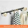 Brass Black and Gold Coat Hook Toilet Wall Mount Coat Rack Row Hook Door Hook Bathroom Accessories