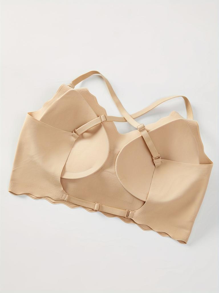 U-shaped Backless Lingerie for Women, Gathered with Chest Cushion, Worn with Hollowed Out Vest, One-piece Seamless Backless Sexy Bra