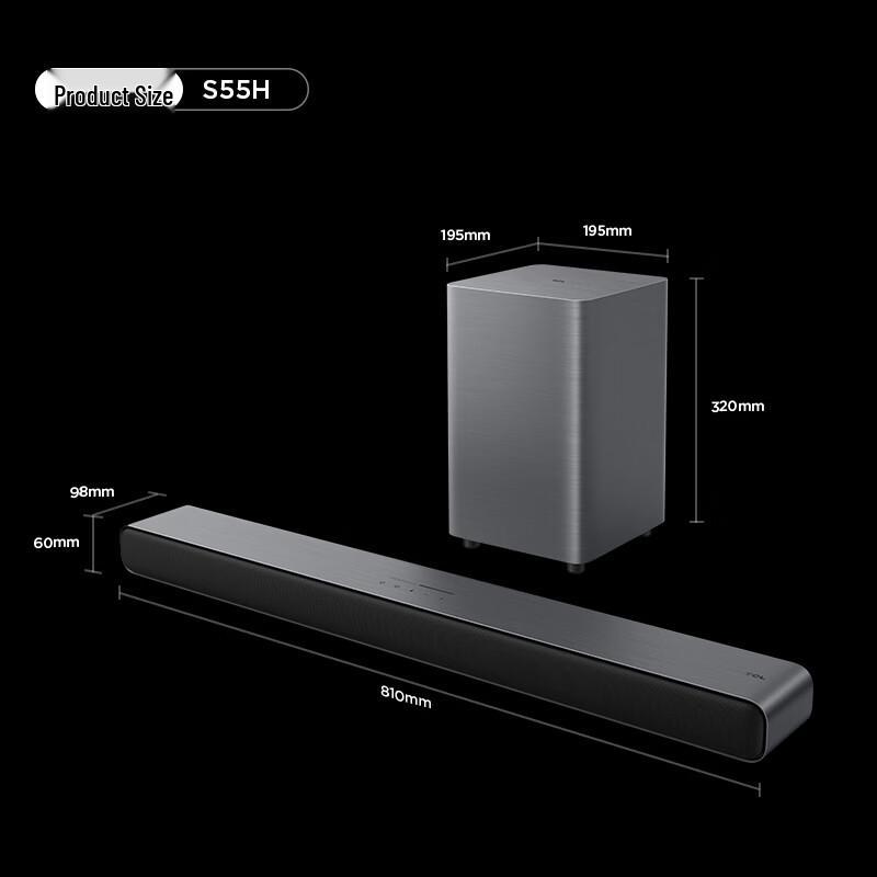TCLS S55H Dolby Atmos 2.1 Soundbar System CN plug (adapter included)