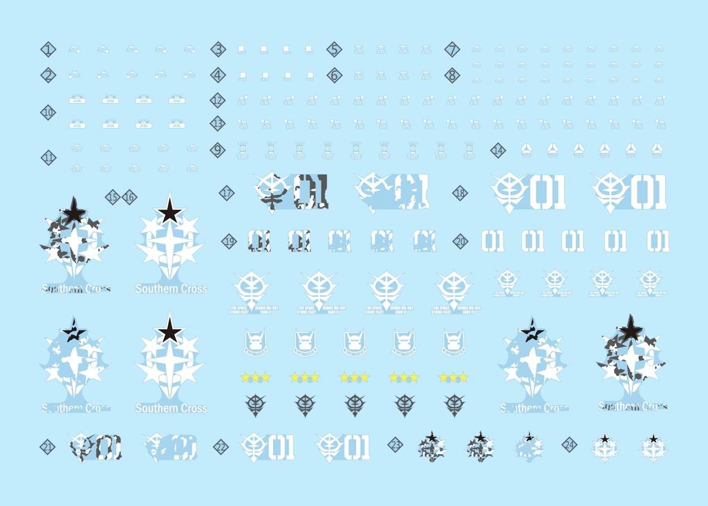 HG RG EG Robot MS Yukisha Detail Up Water Transfer Decal Zaku Island Fluorescence!! 1/144 (HG 1/144 Doan's (Cucurrus Doan's Version) HG-49) [Item]
