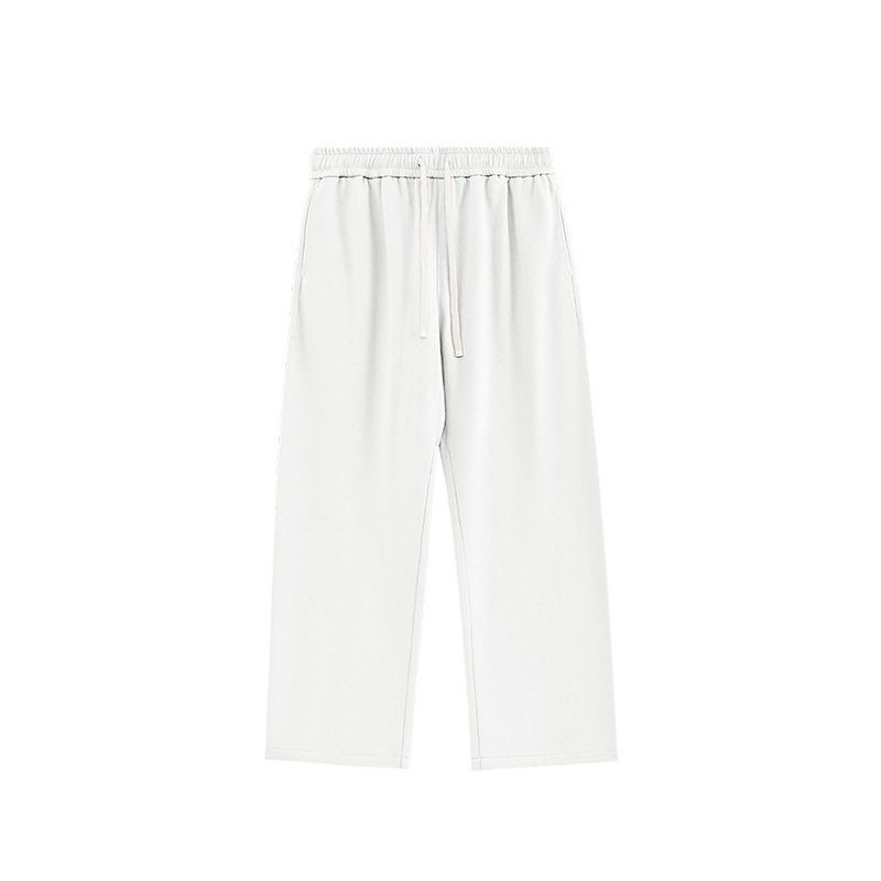 

American Street 445G Heavy Weight Pure Color Straight Sweatpants Men and Women 2024 Spring and Summer Trendy Loose Casual Sports Trousers White S