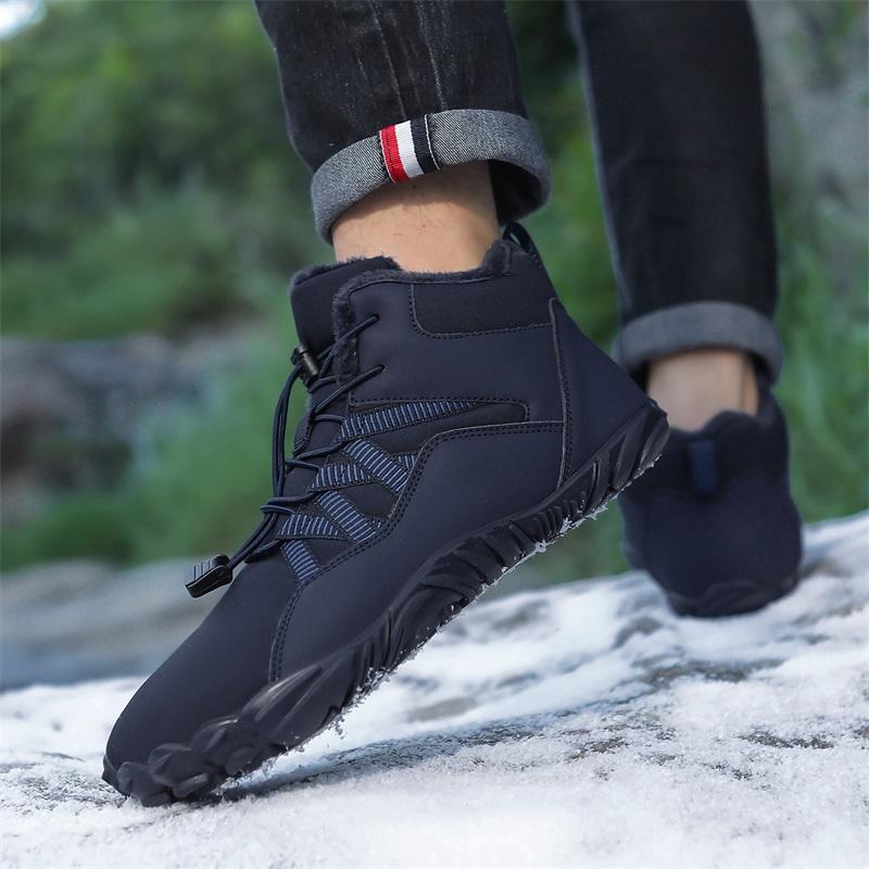 Herren Winter Plüsch Wanderschuhe Damen High-Top Schneestiefel Rutschfest Warm Outdoor Sneakers für Camping Trekking