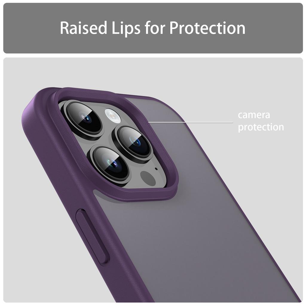 For iPhone 14 Pro Max Case Skin Touch Matte Anti Drop TPU PC Phone Back Cover