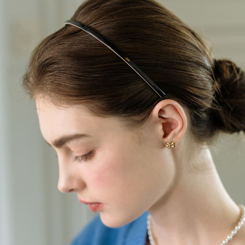 HAS HFS006 Thin Black Celluloid Hairband