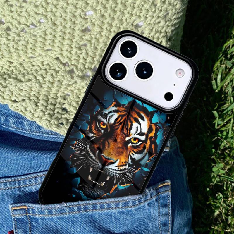 Fashion Animal Tiger Art phone case cover Compatible with for IPhone 17air 16e 15 14 13 12 11Pro Max 17 Air