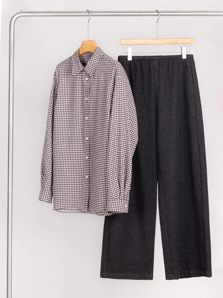 2025 New Women's Korean-Style Plaid Brushed Shirt - Loose Fit