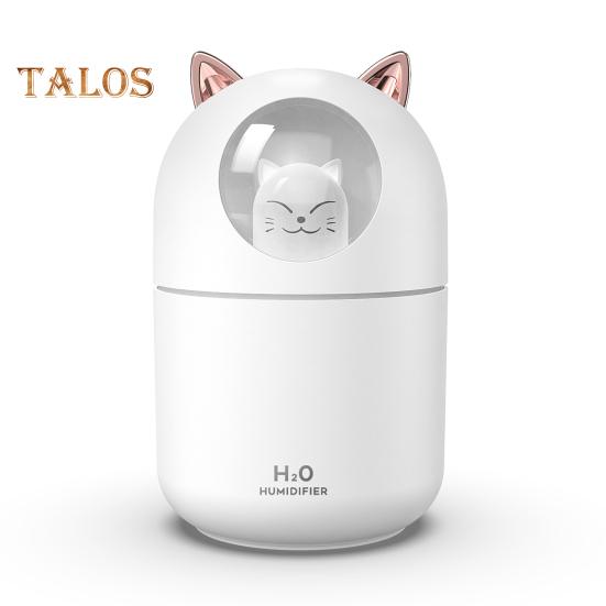USB Humidifier Large Capacity 2 Spray Modes Auto Off Low Noise Cat Shape Air Humidifier Essential Oil Diffuser with Night Light