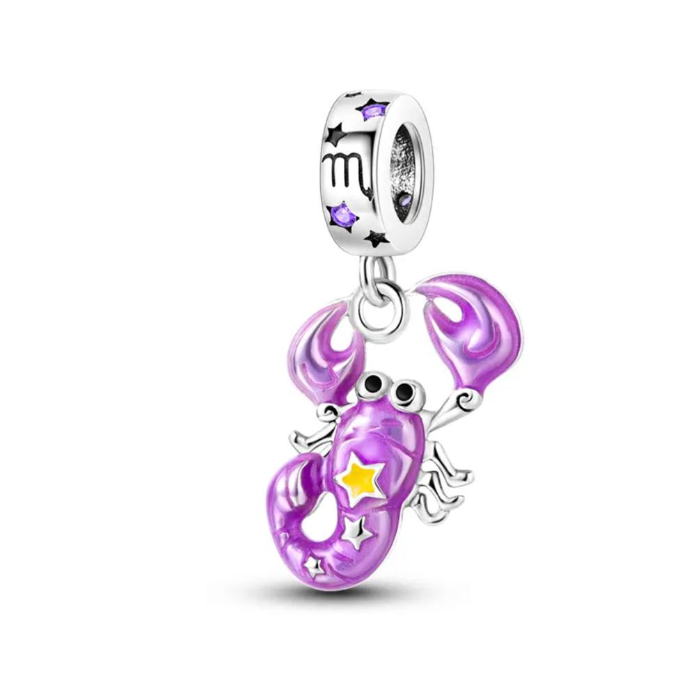 copper Cartoon Zodiac Bead Charms Fluorescent Pendant Suitable Ideal For Bracelets Do It Yourself Womens Jewellery Accessories