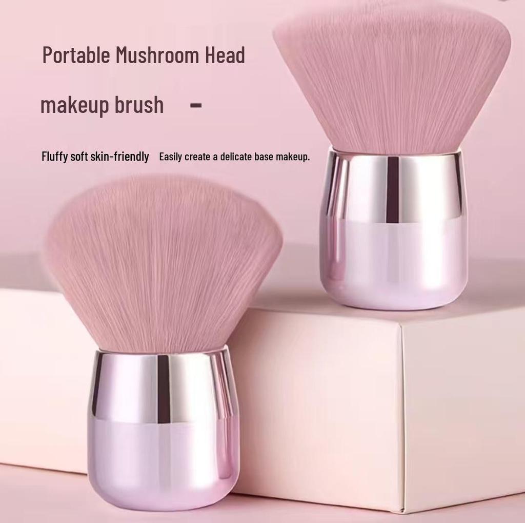 In-Stock Portable Mushroom Head Makeup Brush: Single Piece Blush and Powder Brush.