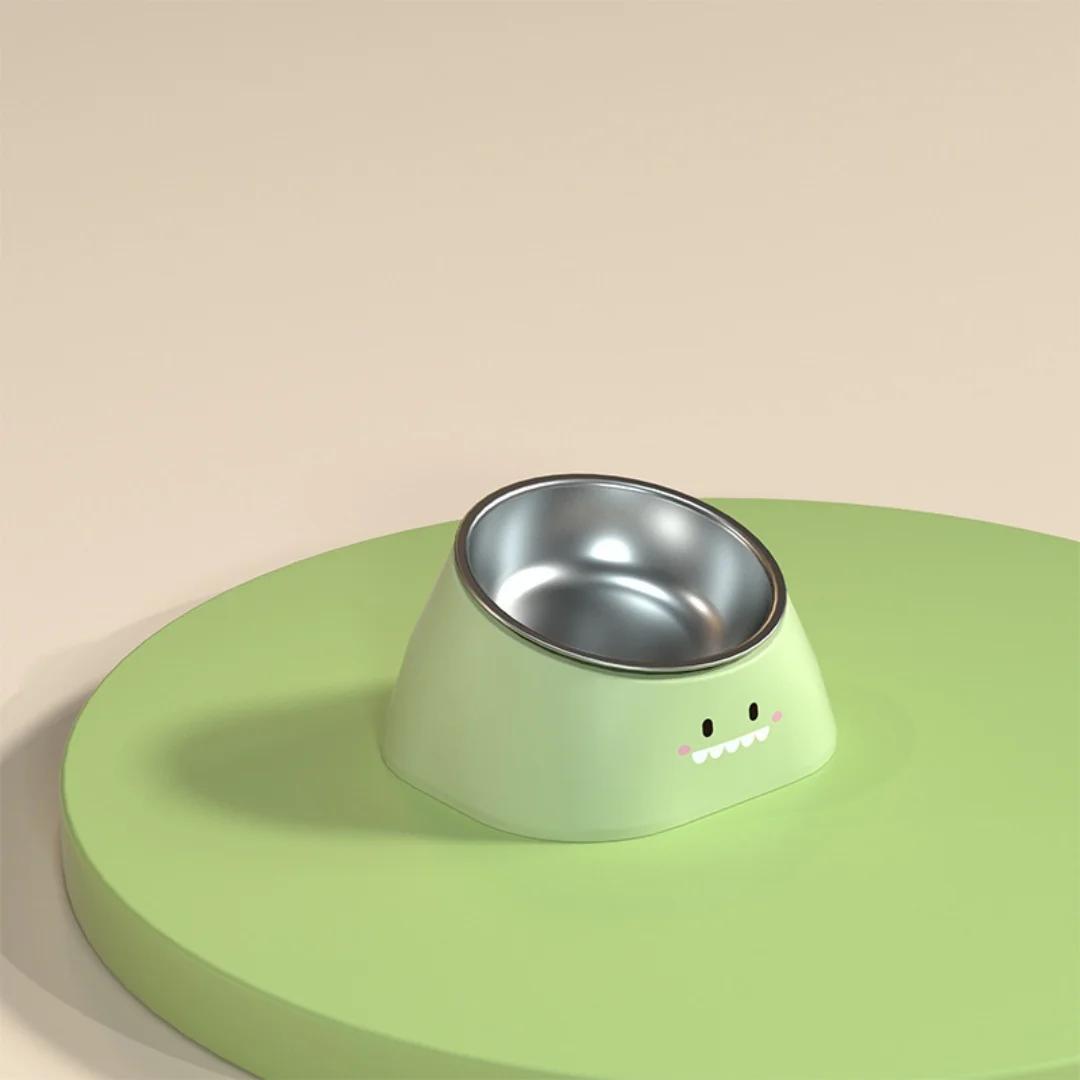Pet bowl Food set Cat bowl Dog bowl Neck guard diagonal stainless steel dog food Pet slow food