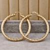 Metal Gold Color Carving Pattern Hoop Earrings for Women Classic Party Earrings Jewelry