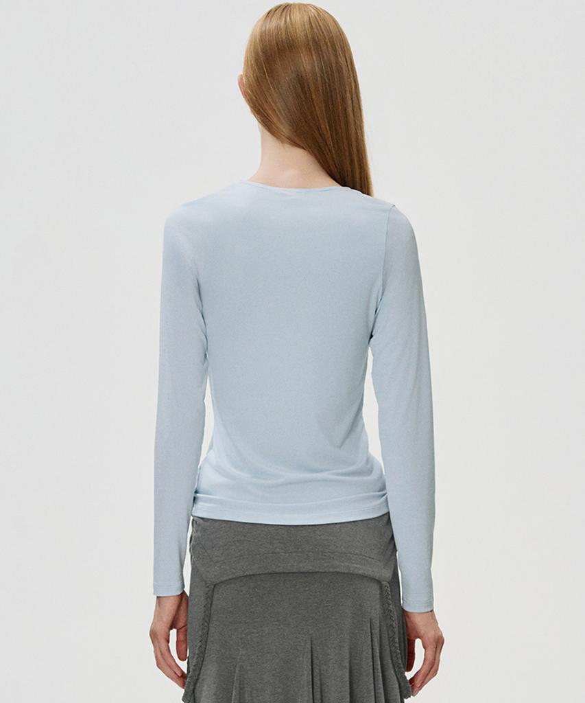KIMZISU Draped Fold T-Shirt_Sky Blue