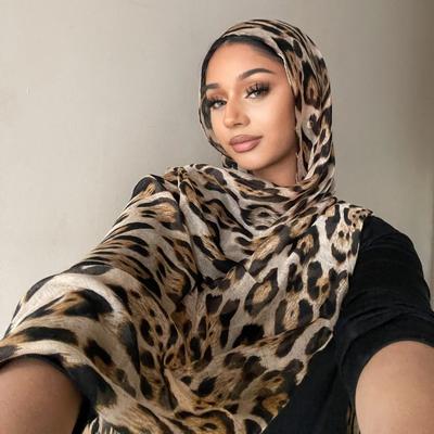 Kadınlar İçin Moda Leopar Desenli Başörtüleri Uzun Bali İpli Baskılı Eşarp Müslüman Türban Kadınlar İçin Türbanlar Şal Başörtüsü Femme Musulman