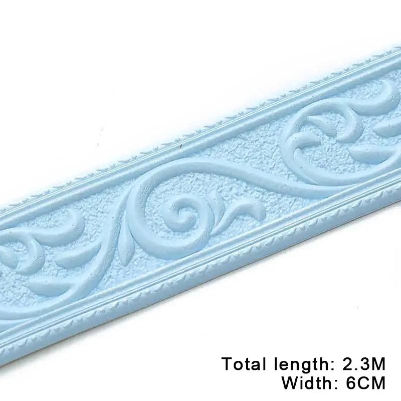 230cm 3D geprägte Schaumstoff Wanddekoration Selbstklebende Rückwandleiste, Dekorative Tapetenbordüre, Sockelleiste Hausdekoration