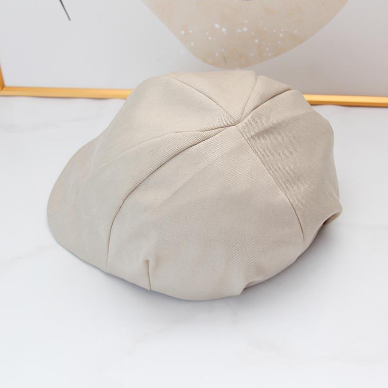 Retro cotton and linen duck tongue forward hat women's new spring and autumn versatile face small literary beret