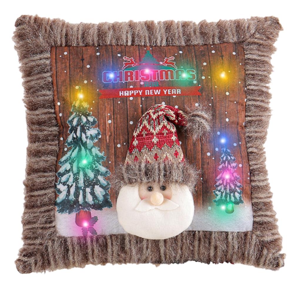 

Christmas Glowing Pillowcase with LED Light Elk Lighting Pillowcase 40x40cm for Sofa Home Living Room Decorations