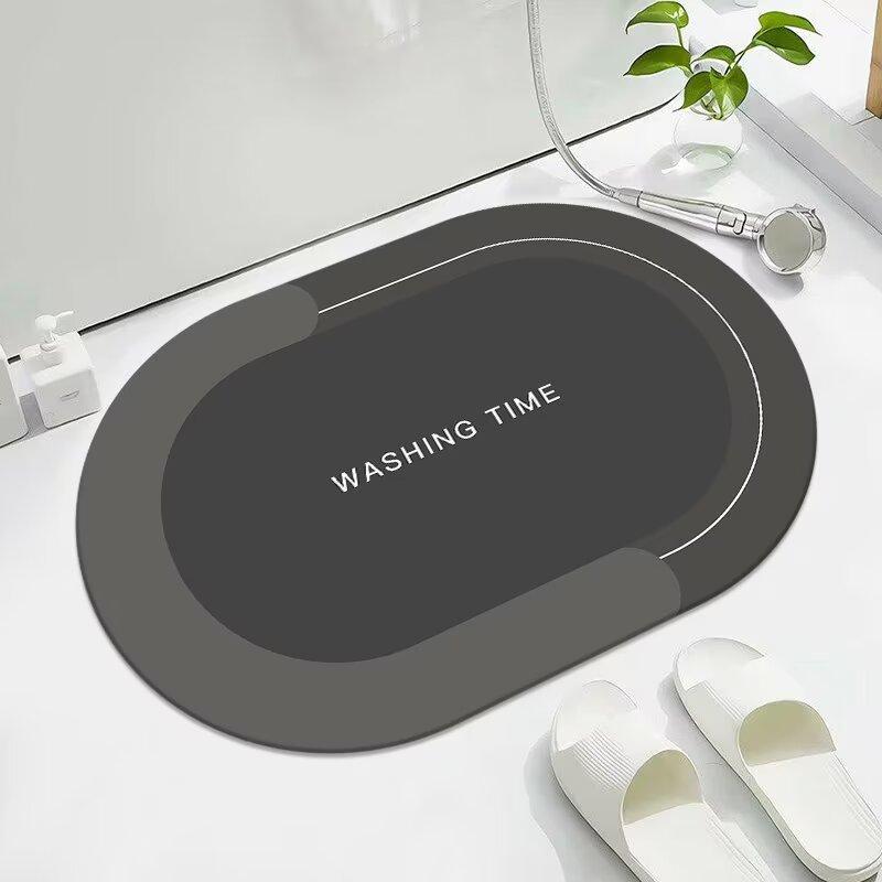 Bathroom floor mat Diatom mud water absorption non-slip simple bathroom door quick drying anti-drop carpet toilet floor mat