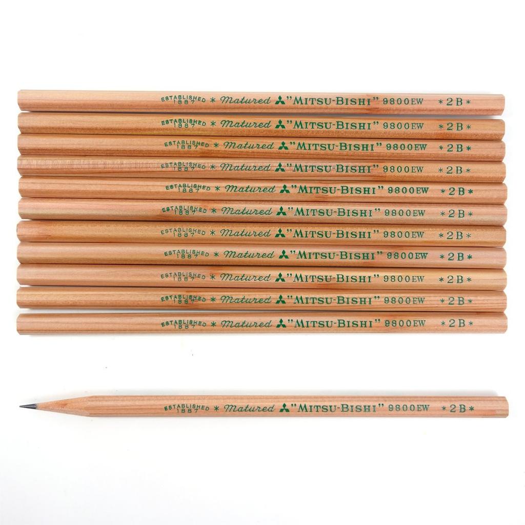 Mitsubishi Pencil Recycled Pencil 9800EW Pack of 12 2B, (K9800EW2B)