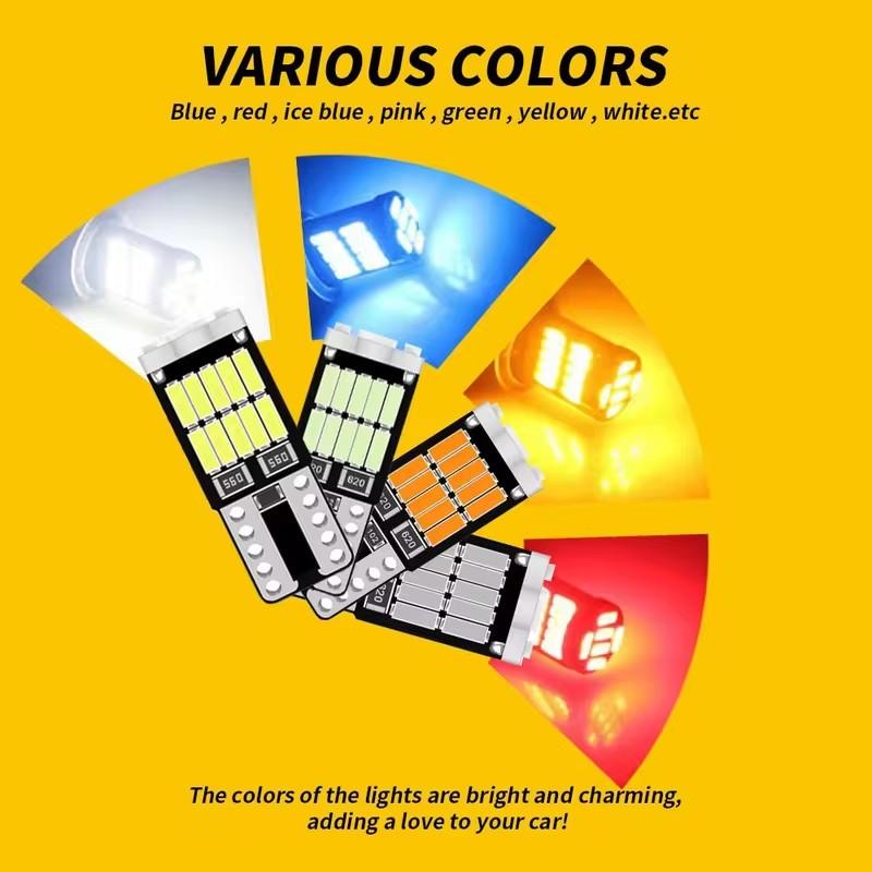 10PCS W5W T10 LED Bulbs Canbus 26SMD 12V 194 168 Car Interior Dome Reading License Plate Parking Lights Auto Signal Lamp Bulbs 7