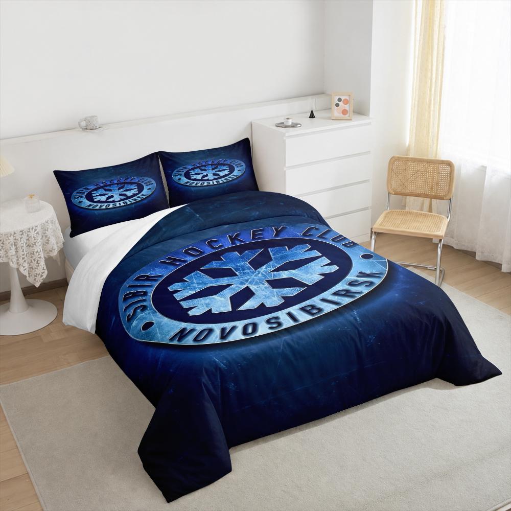 3 Piece Bedding Set Sibir Hockey Club Novosibirsk Snowflake Ice Duvet Cover for Men Fan Gift