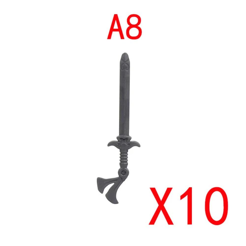 MOC Building Blocks Weapon Toy Accessories Medieval Soldier Knight Figure Ten Spear Crossbow Axe Sword Mini Brick Gift S001 DIY
