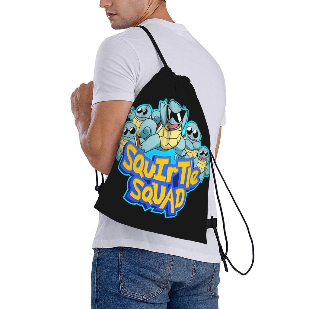Custom S-Squirtles Drawstring Backpack Bags Men Women Lightweight Manga Gym Sports Sackpack Sacks for Yoga
