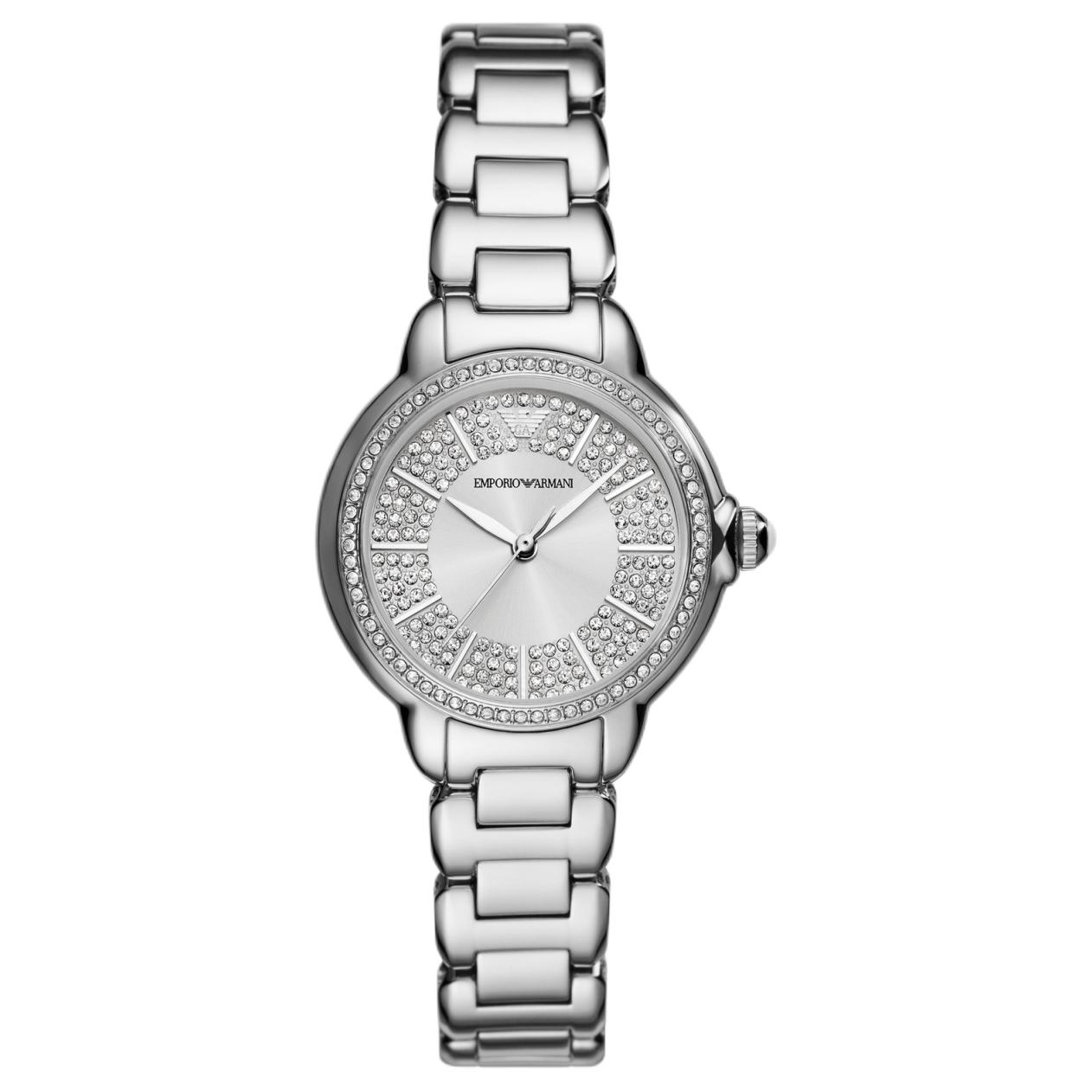 Emporio Armani Watch Quartz Movement Stainless Steel Strap 32Mm Silver Dial Waterproof 50M Women watches AR11632-CLG Silver Dial