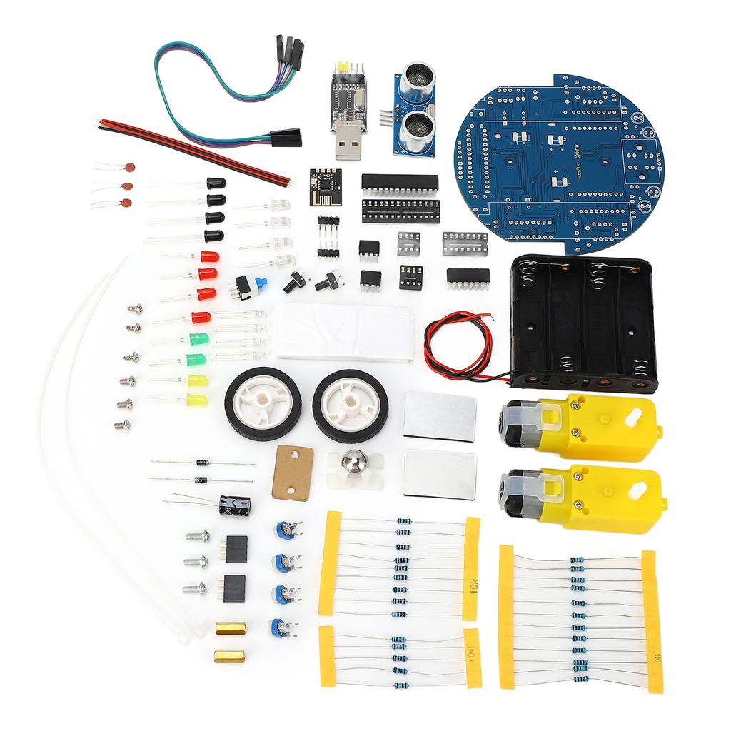 Smart Car Kit MCU Robot Project Graphic Programming Ultrasonic Obstacle Avoidance BT Control USB Download with Jump Wire