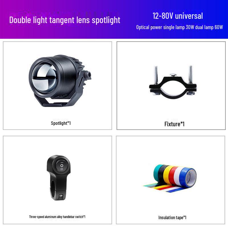 

Светодиодная фара для мотоцикла 12 В со встроенным прожектором и дополнительными функциями