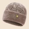 Middle-aged and Elderly Ear Protection Knitted Hat Rabbit Fur Winter Hat Women's Versatile Velvet Thickened Mother Hat Warm Wool Hat