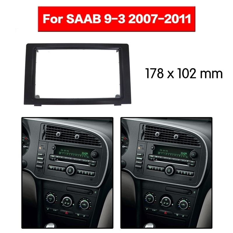 For SAAB 9-3 2007-2011 Car Stereo Radio Fascia Dash Panel 2 Din Frame Trim Kit