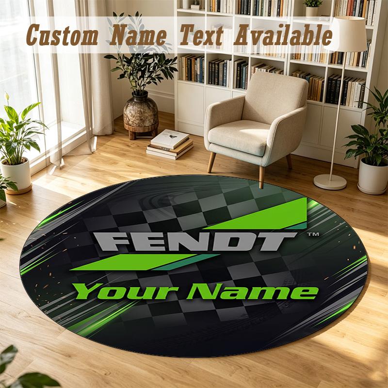 Round Rug Custom NameFendt Pattern Non Slip Carpet Home Floor Decor