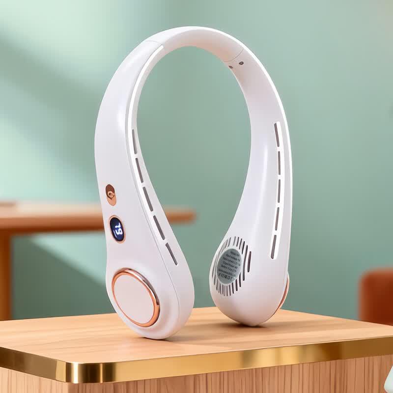 LINGPAN Digital Display Portable Neck Fan