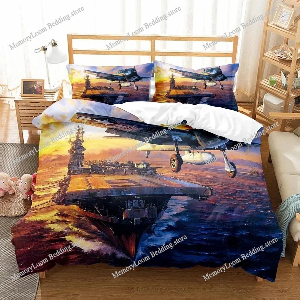 Aircraft Duvet Cover Set Comforter Bedding Set 3D Printing Luxury Kids Boys Quilt Cover Queen King Decor Home Textile