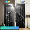 2pcs Whale Printed Curtain for Home Decor - Rod Pocket Window Treatment for Bedroom   Office   Kitchen   Living Room   and Study