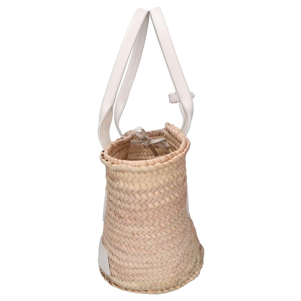 J&MDavidson BASKET M Raffia/Leather Basket Bag Tote Bag Natural / whiteUsed