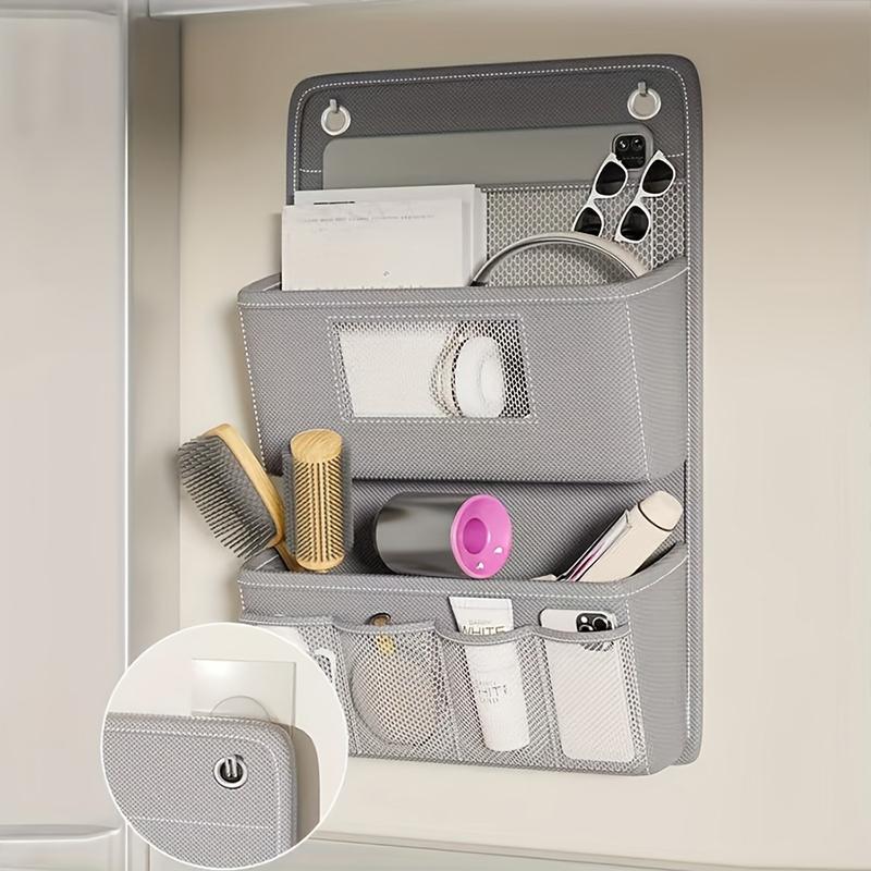 Multi Purpose Oxford Hanging Bedside Storage Organizer Shelf with Wall Door Mount for Remote Books Phone Bed Room