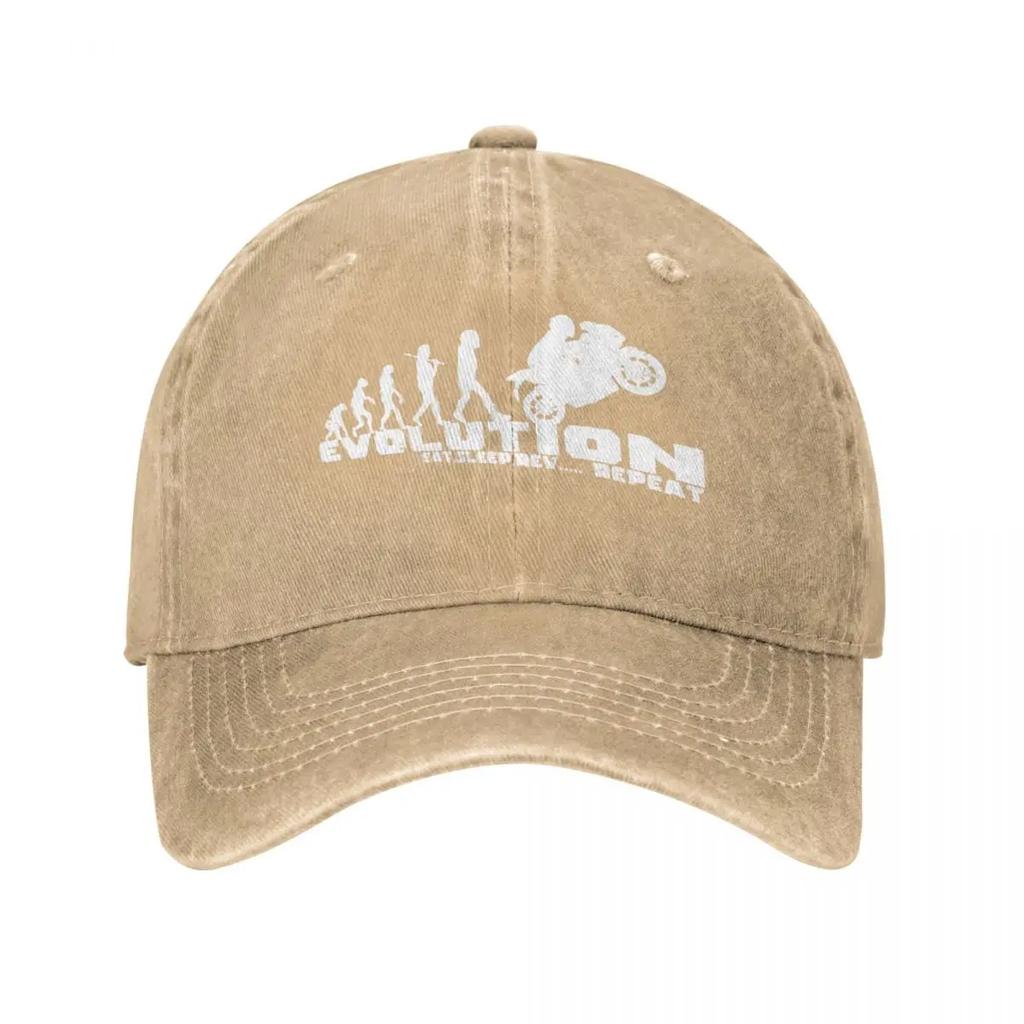 Vintage Denim Biker Evolution Motorcycle Baseball Caps Women Hat Adjustable Casquette Gorras
