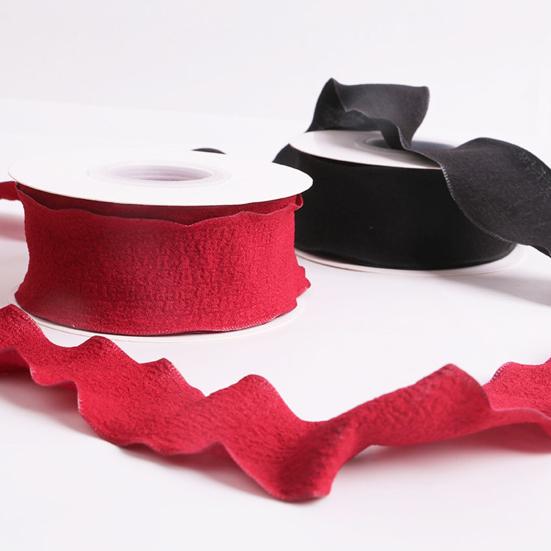 1 Roll 900x4CM Pleated Ribbon Trim DIY Sewing Flower Bridal Bouquets Gift Box Wrapping Ruffle Edge Ribbon Solid Polyester Decorative Ribbon