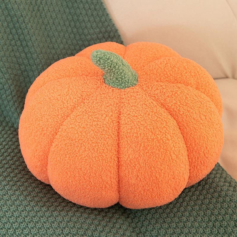 Cute Halloween Pumpkin Plush Throw Pillow Soft Velvet Pillow Cushion Decor