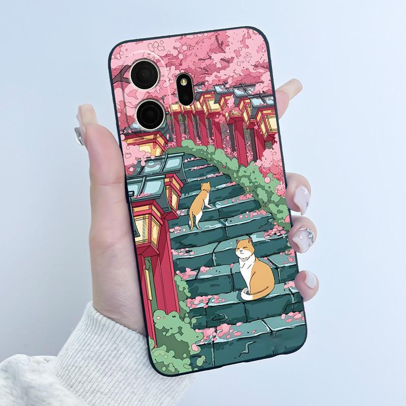 TCL NxtPaper 70 Pro İçin Sevimli Kılıf Coque Capa Baskılı Kabuk Koruyucu Kapak Yumuşak Silikon Karikatür Telefon Kılıfı Funda