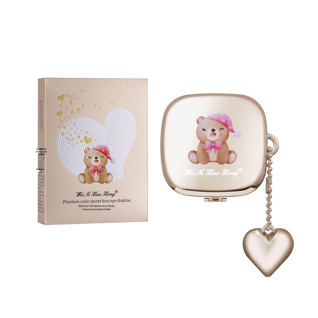 So Cute It's Illegal! Winnie the Pooh Heart Charm Eyeshadow Palette: Four-Color Low-Saturation Earth Tones & Under-Eye Highlighter